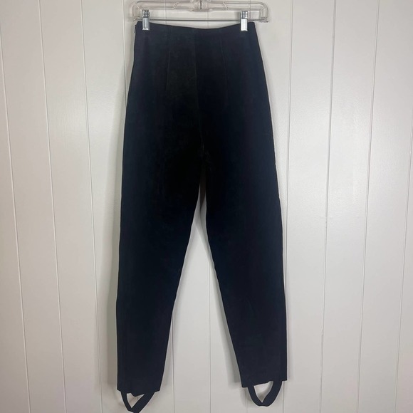 Vintage Wilson Leather Suede Black Side Zip Pants with Stirups SZ 4 - Picture 7 of 8